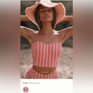 Anthropologie Gingham crop tank. Size small. NWT